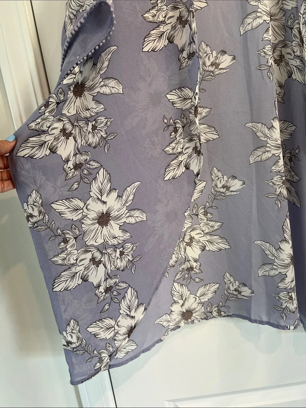Gianni Bini XS Cornflower Floral Print Birdie Kimono Cover Up Wildflower - Picture 3 of 7